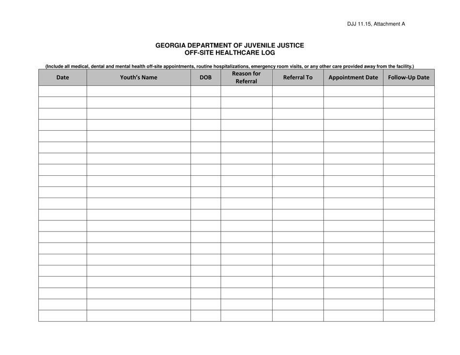 Georgia (United States) Off-Site Healthcare Log - Fill Out, Sign Online ...