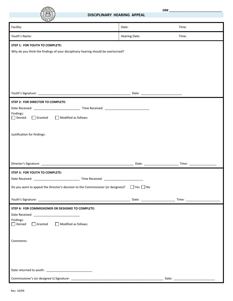 Georgia (United States) Disciplinary Hearing Appeal - Fill Out, Sign ...