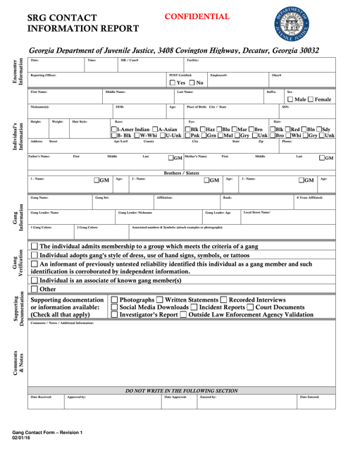 Attachment C Srg Contact Information Report - Georgia (United States)