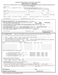Form 223 Attachment A &quot;Medicaid and IV-E Application&quot; - Georgia (United States)