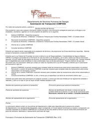 Formulario 4 Adjunto B &quot;Autorizacion De Transaccion Compass&quot; - Georgia (United States) (Spanish)