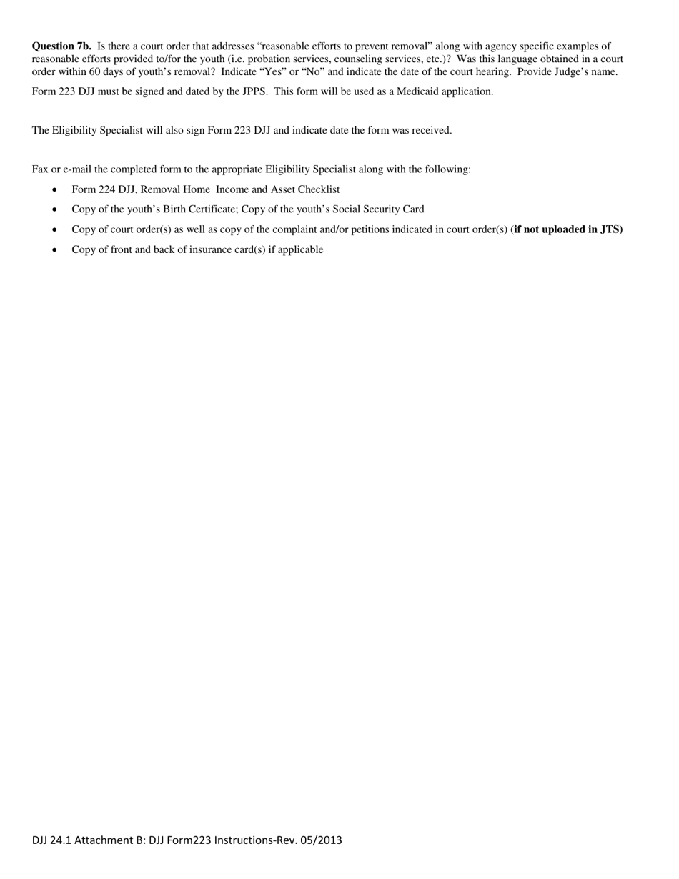 Instructions for Form 223 Attachment A Medicaid and IV-E Application - Georgia (United States), Page 2