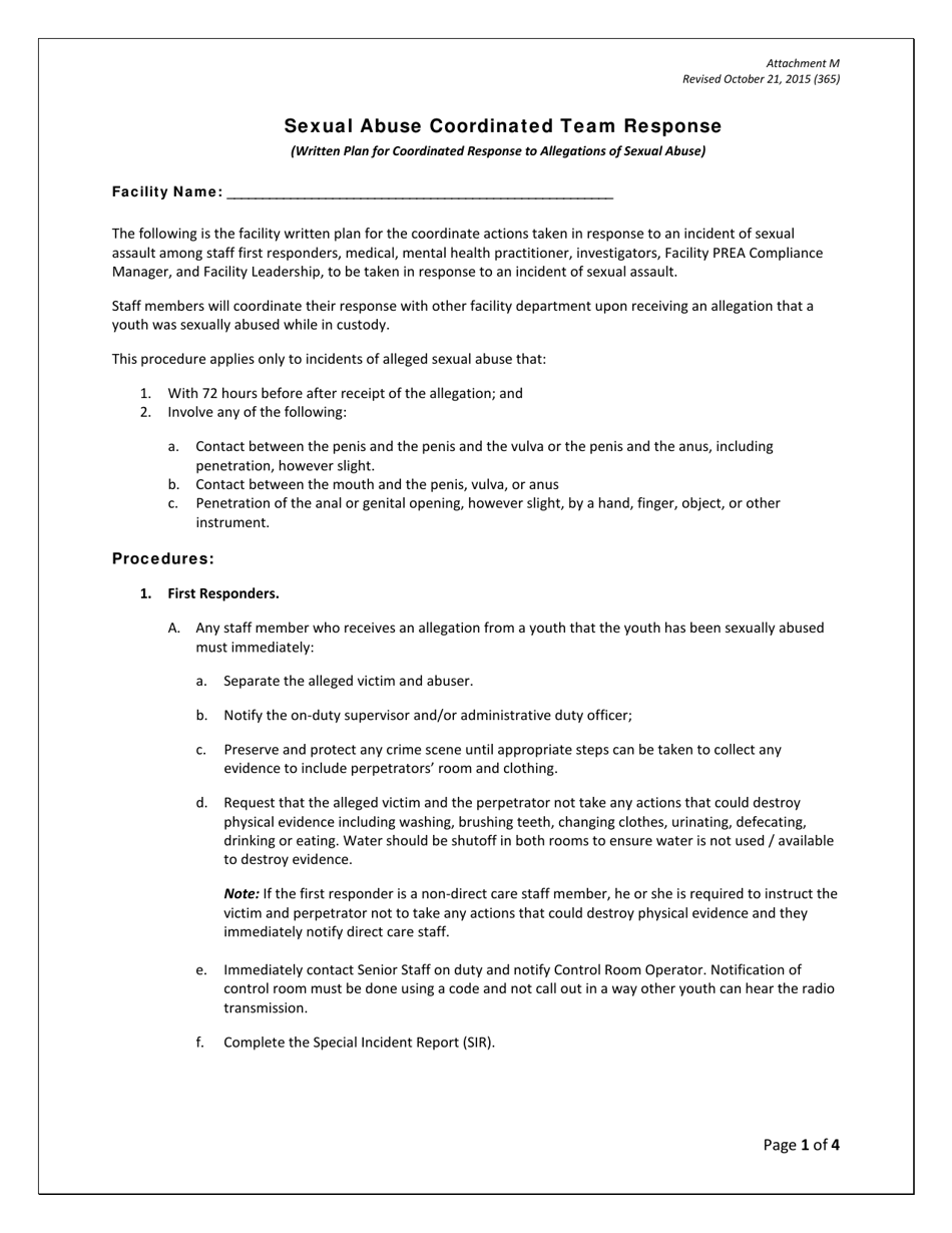 Attachment M Sexual Abuse Coordinated Team Response - Georgia (United States), Page 1