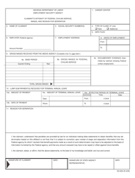 Form ES-935 Claimant&#039;s Affidavit of Federal Civilian Service, Wages, and Reason for Separation - Georgia (United States), Page 2