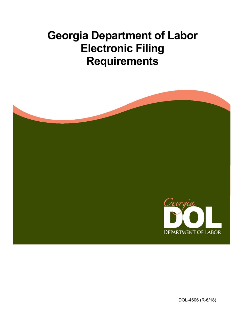 Form DOL-4606 Magnetic Media Transmittal Form - Georgia (United States), Page 1