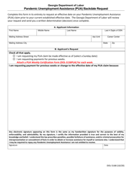 Document preview: Form DOL-5168 Pandemic Unemployment Assistance (Pua) Backdate Request - Georgia (United States)