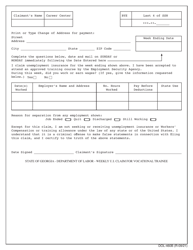 Form DOL-460B &quot;Ui Claimant Trainee Enrollment Certification&quot; - Georgia (United States)