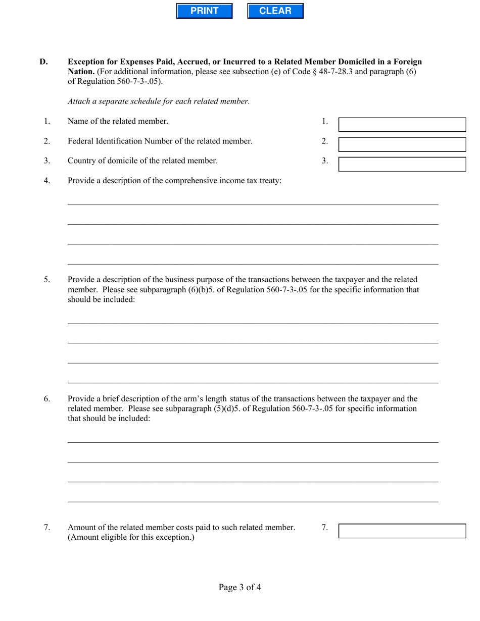 Form IT-ADDBACK Related Member Intangible Expenses and Costs and Interest Expenses and Costs - Georgia (United States), Page 3