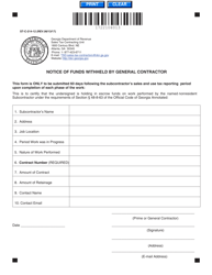 Document preview: Form ST-C-214-12 Notice of Funds Withheld by General Contract - Georgia (United States)