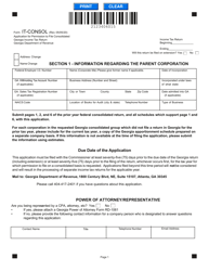 Document preview: Form IT-CONSOL Application for Permission to File Consolidated Georgia Income Tax Return - Georgia (United States)