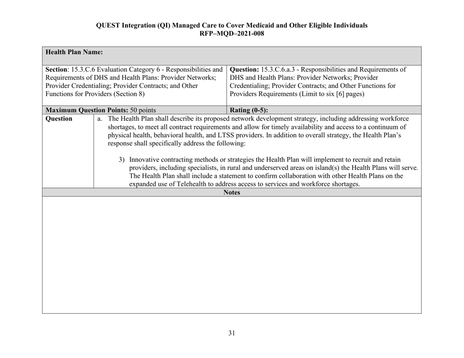 Appendix K Quest Integration Evaluation Tool - Hawaii, Page 31