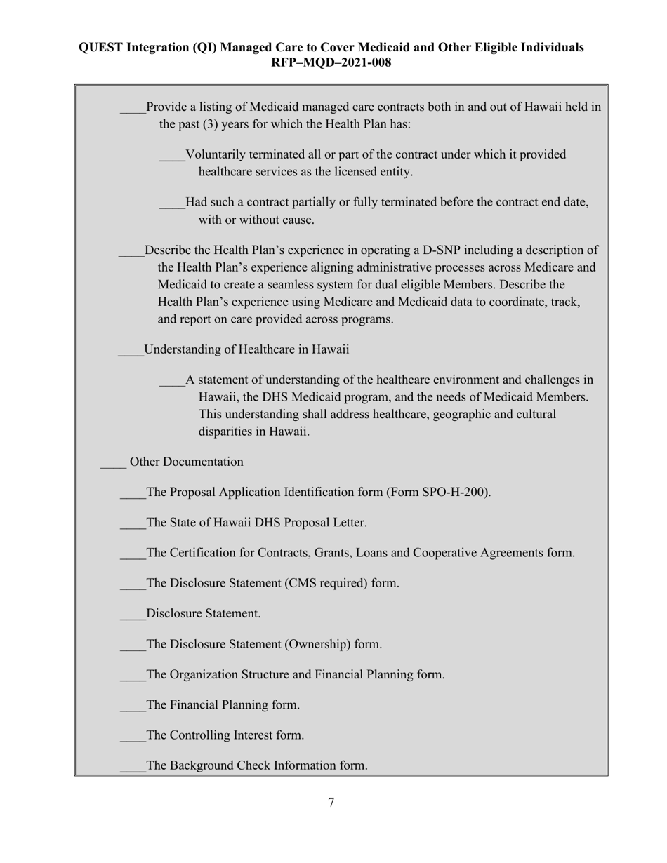 Appendix K Quest Integration Evaluation Tool - Hawaii, Page 7
