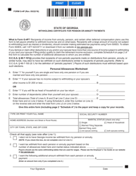 Form G-4P Withholding Certificate for Pension or Annuity Payments - Georgia (United States)