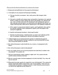 Application for a Protected Wildlife Permit for Scientific Research - Hawaii, Page 2