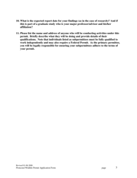 Application for a Protected Wildlife Permit for Scientific Research - Hawaii, Page 3
