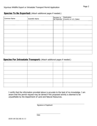 Application for Injurious Wildlife Export or Intrastate Transport Permit - Hawaii, Page 2
