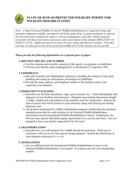 Wildlife Rehabilitation Permit Application - Hawaii, Page 3