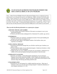 Educational Display (Live) Permit Application - Hawaii, Page 3