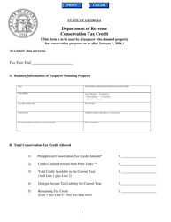 Form IT-CONSV Conservation Tax Credit - Georgia (United States)