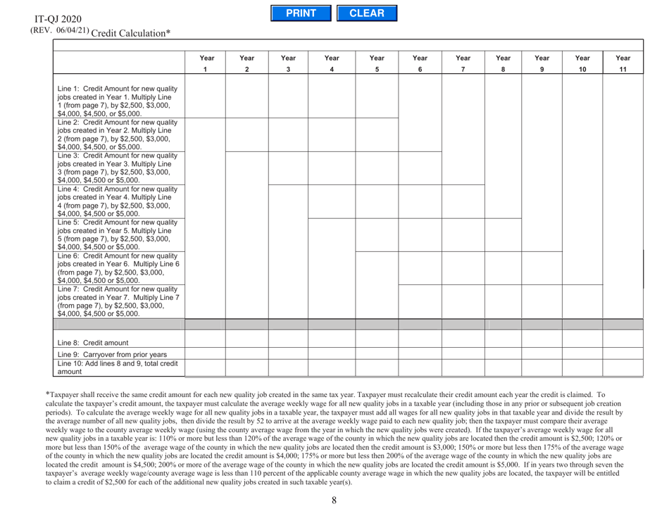 Form IT-QJ Application for Georgia Quality Jobs Tax Credit - Georgia (United States), Page 8