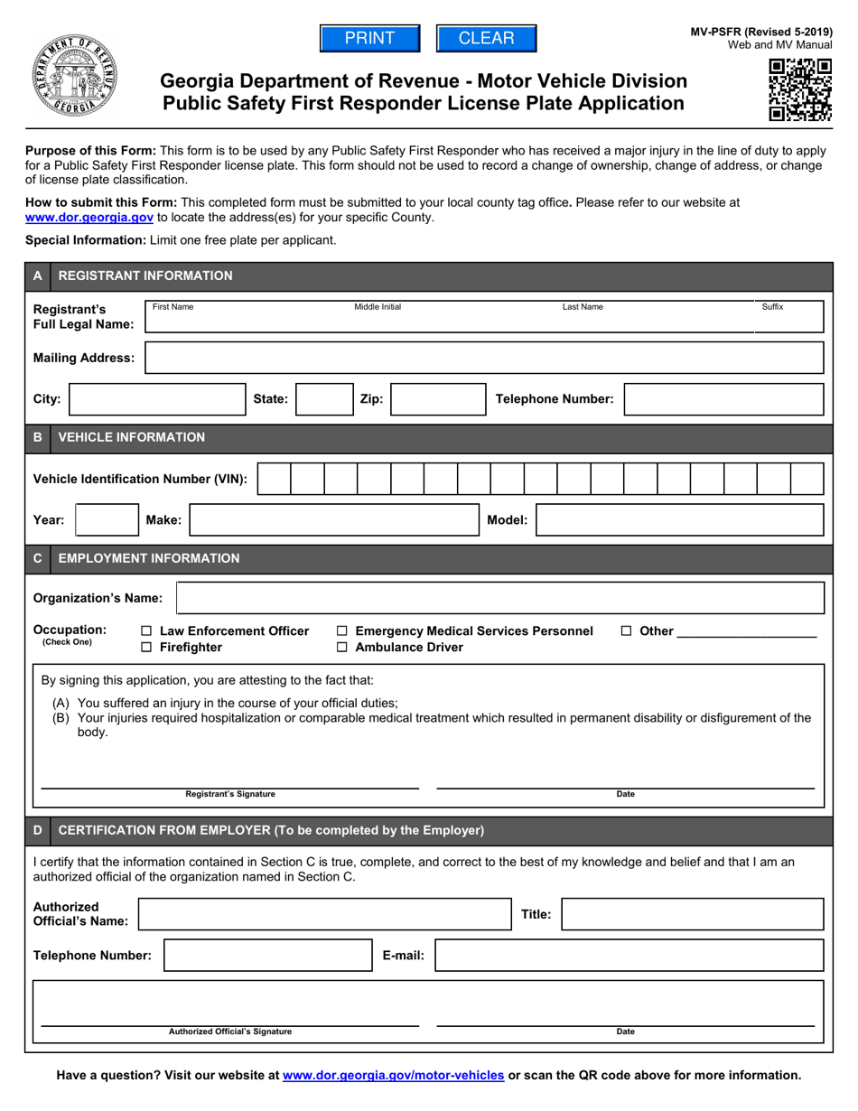 Form MVPSFR Fill Out, Sign Online and Download Fillable PDF,