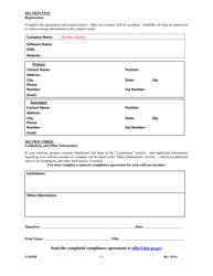 Compliance Agreement and Registration Form for Creation of Xml Files for Electronic Mfr-21 Refund Request Submission - Georgia (United States), Page 2