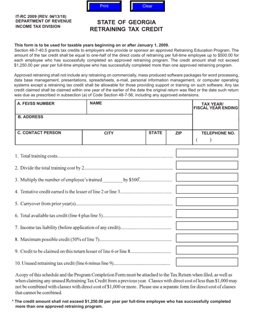 Form IT-RC  Printable Pdf