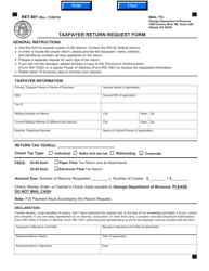 Form RET-001 &quot;Taxpayer Return Request Form&quot; - Georgia (United States)