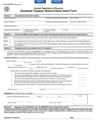 Form GA-5347 Deceased Taxpayer Refund Check Claim Form - Georgia (United States)