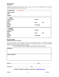 Compliance Agreement and Registration Form for Creation of Xml Files for Electronic Mfd-04 Return Request Submission - Georgia (United States), Page 2