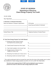 Document preview: Form IT-CEP Clean Energy Property Tax Credit - Georgia (United States)