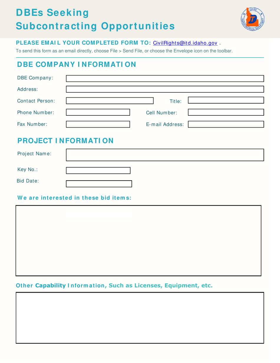 Dbes Seeking Subcontracting Opportunities - Idaho, Page 1