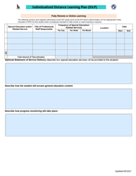 Individualized Distance Learning Plan (Idlp) - Idaho, Page 2