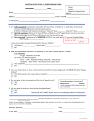 &quot;Hcjdc in-Office Covid-19 Questionnaire Form&quot; - Hawaii