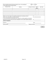 Form ADJ037FC Alternative Trade Adjustment Assistance Questionnaire - Claimant - Illinois, Page 2