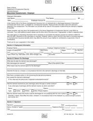 Document preview: Form ADJ001FE Misconduct Questionnaire - Employer - Illinois