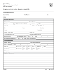 Document preview: Form CLI006F Employment Information Questionnaire (Eiq) - Illinois