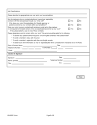 Form ADJ025F Union Registration and Placement Questionnaire - Illinois, Page 2