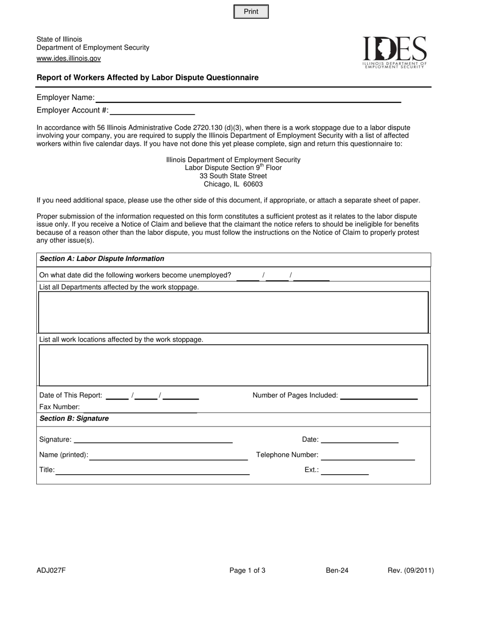 Form ADJ027F - Fill Out, Sign Online and Download Fillable PDF ...