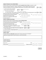 Form ADJ009FC Unemployed Individual - Wage Questionnaire - Claimant - Illinois, Page 2