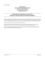 Form UI-51 Election to File Annually as a Household Employer - Illinois, Page 2