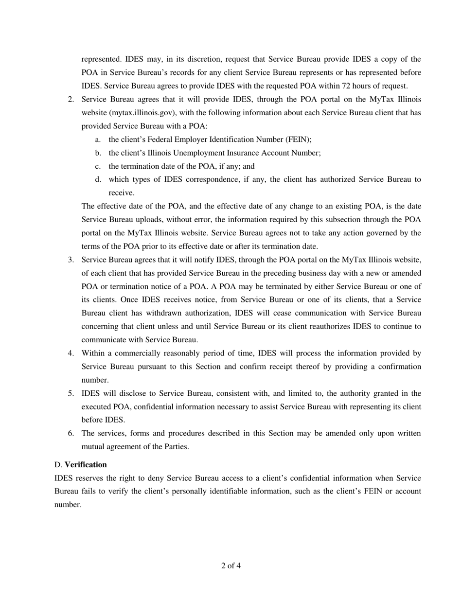 Memorandum of Understanding - Power of Attorney - Illinois, Page 2