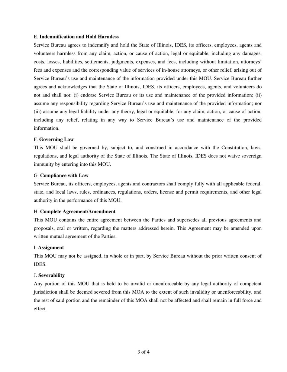 Memorandum of Understanding - Power of Attorney - Illinois, Page 3