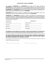 Form ER-65 Application for Partial Transfer of Experience - Illinois, Page 2