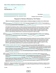 Document preview: Form CLI009L Request for Workers Affected by Taa Petition - Illinois
