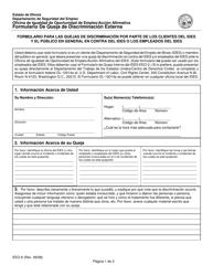 Formulario EEO-6 Formulario De Queja De Discriminacion Externa - Illinois (Spanish)