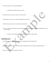 Shared Data Agreements - Internal Controls Questionnaire - Example - Illinois, Page 6