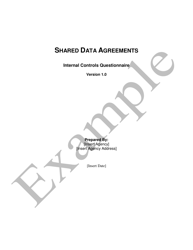 Document preview: Shared Data Agreements - Internal Controls Questionnaire - Example - Illinois