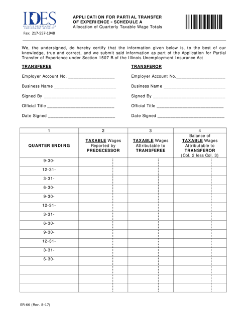 Form ER-66 Schedule A  Printable Pdf