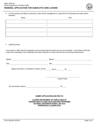Renewal Application for Subacute Care License - Illinois, Page 2